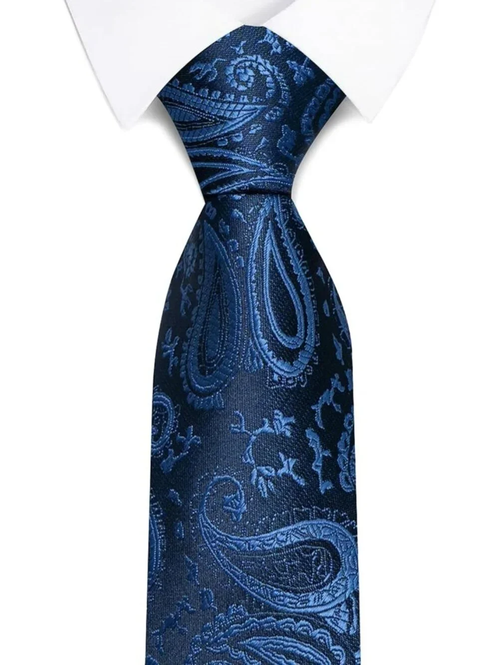 🆕Men's Dark Blue 100% Microfiber Paisley Formal Slim Necktie For Wedding Dress